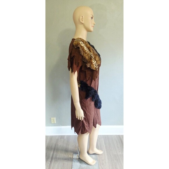 Caveman Costume Unisex Adult OS Halloween Outfit Faux Fur Rubies Club Tags Kmart - Picture 5 of 16